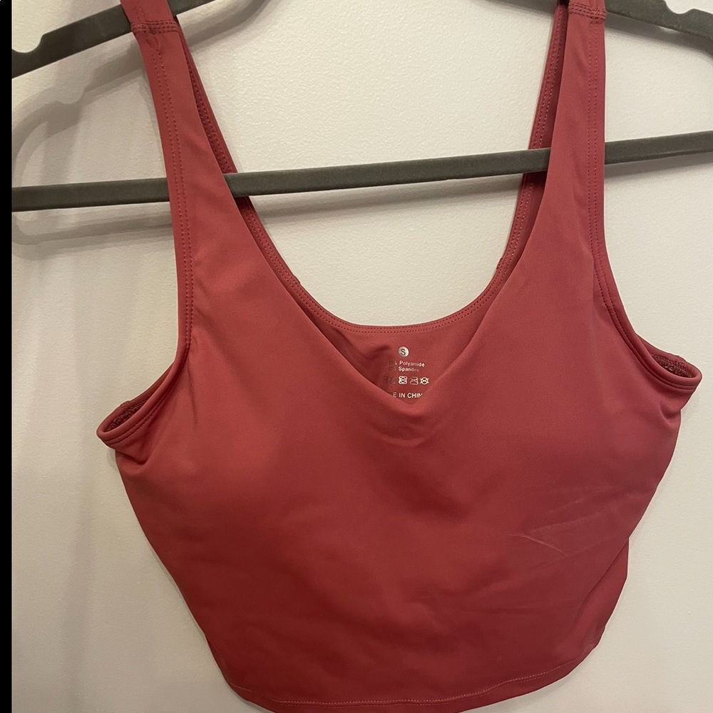 Pink cropped tank top